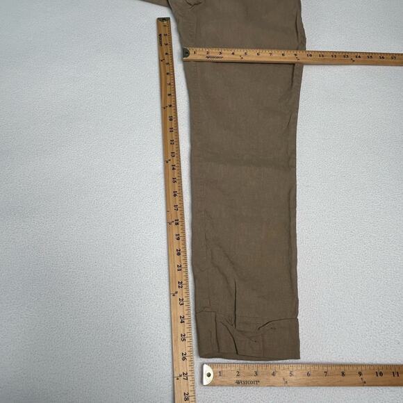 Eileen Fisher Women's Size PM Linen Blend Slim Leg Crop Pants Brown - Picture 3 of 7